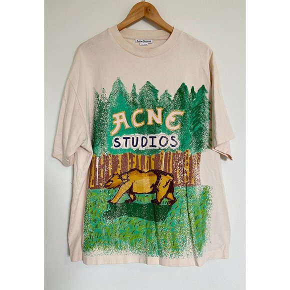 Acne Studios Bear Print T Shirt - Picture 3 of 11